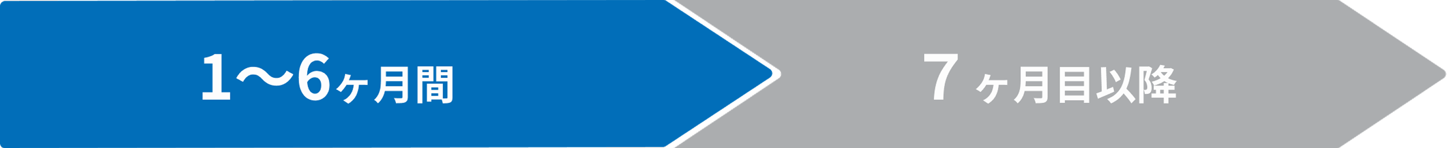 1〜6ヶ月間と7ヶ月目以降の比較見出し