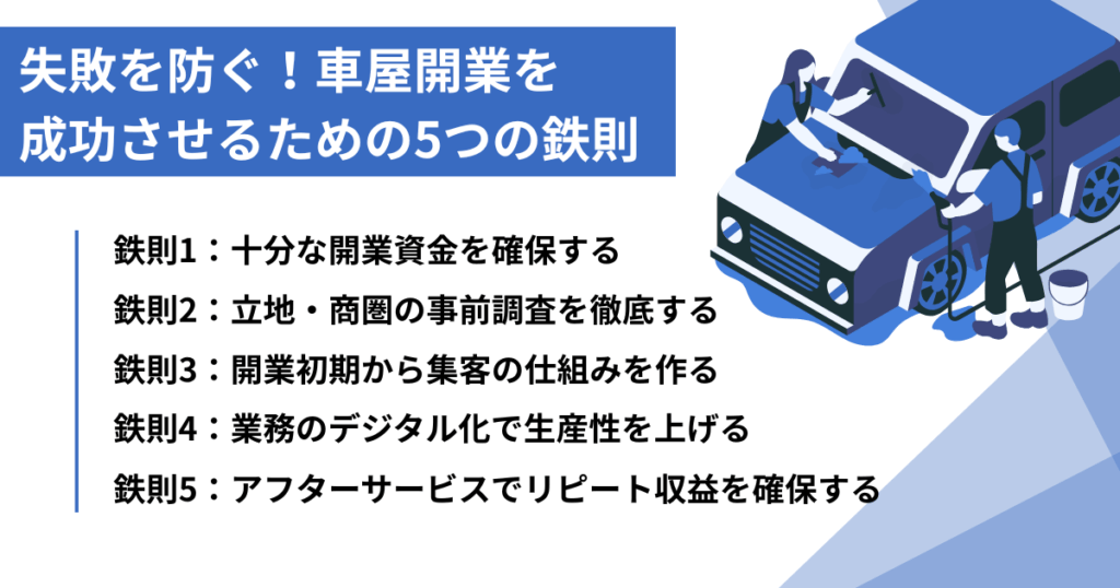 失敗を防ぐ！車屋開業を成功させるための5つの鉄則